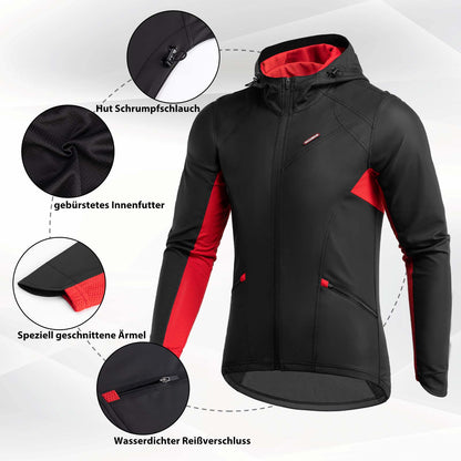 Fahrradjacke Herren Winter Winddicht Softshelljacke Schwarz ROCKBROS