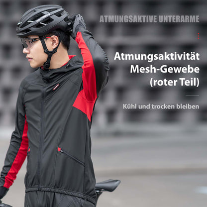 Fahrradjacke Herren Winter Winddicht Softshelljacke Schwarz ROCKBROS