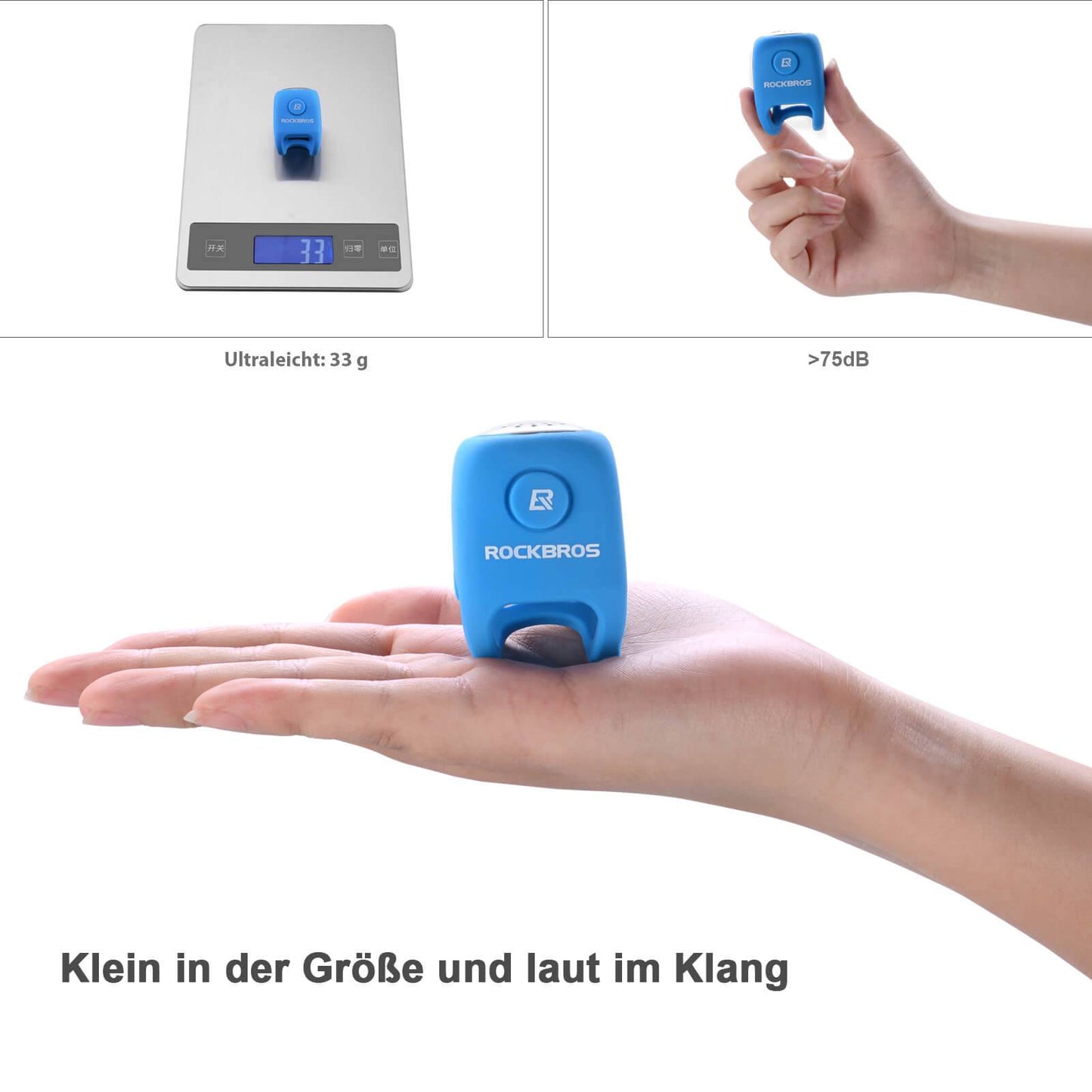 Fahrradklingel Elektronisch Glocke IPX4 Wasserdicht ROCKBROS