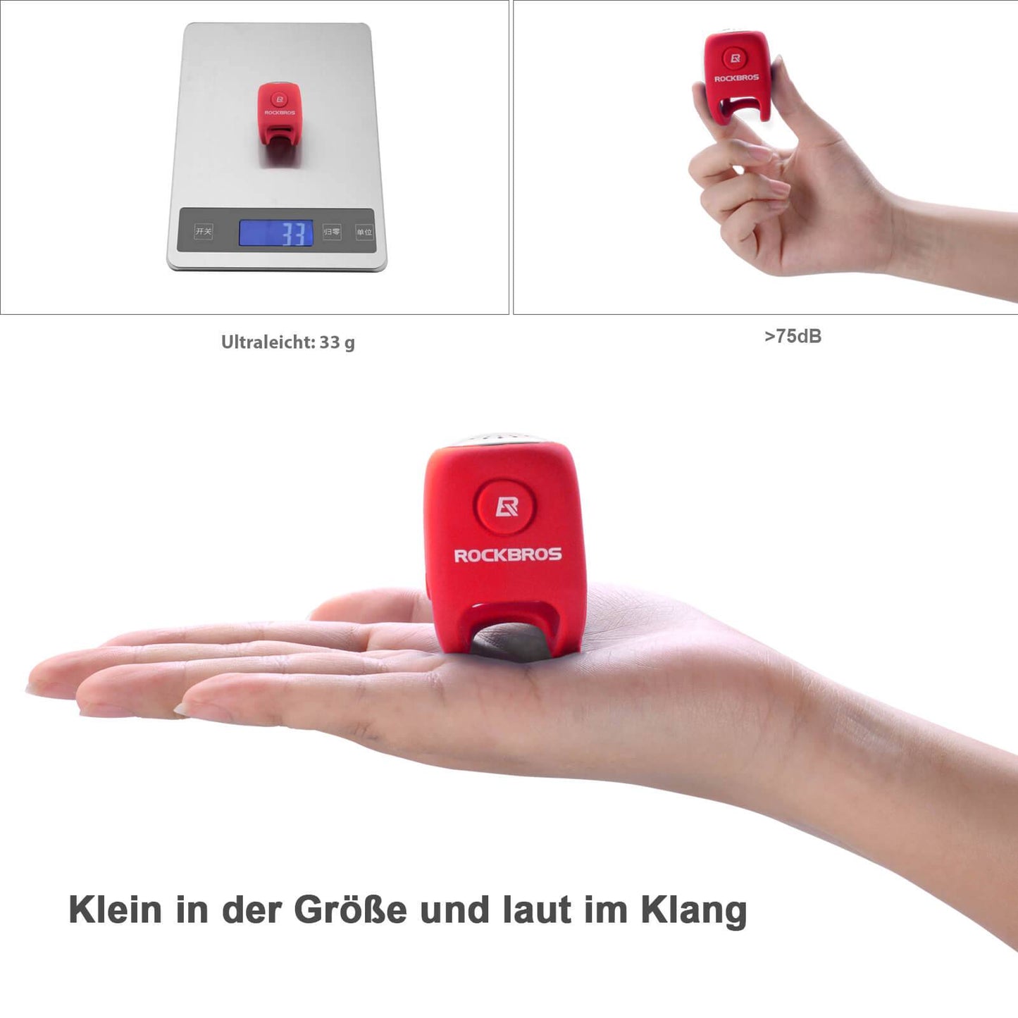 Fahrradklingel Elektronisch Glocke IPX4 Wasserdicht ROCKBROS