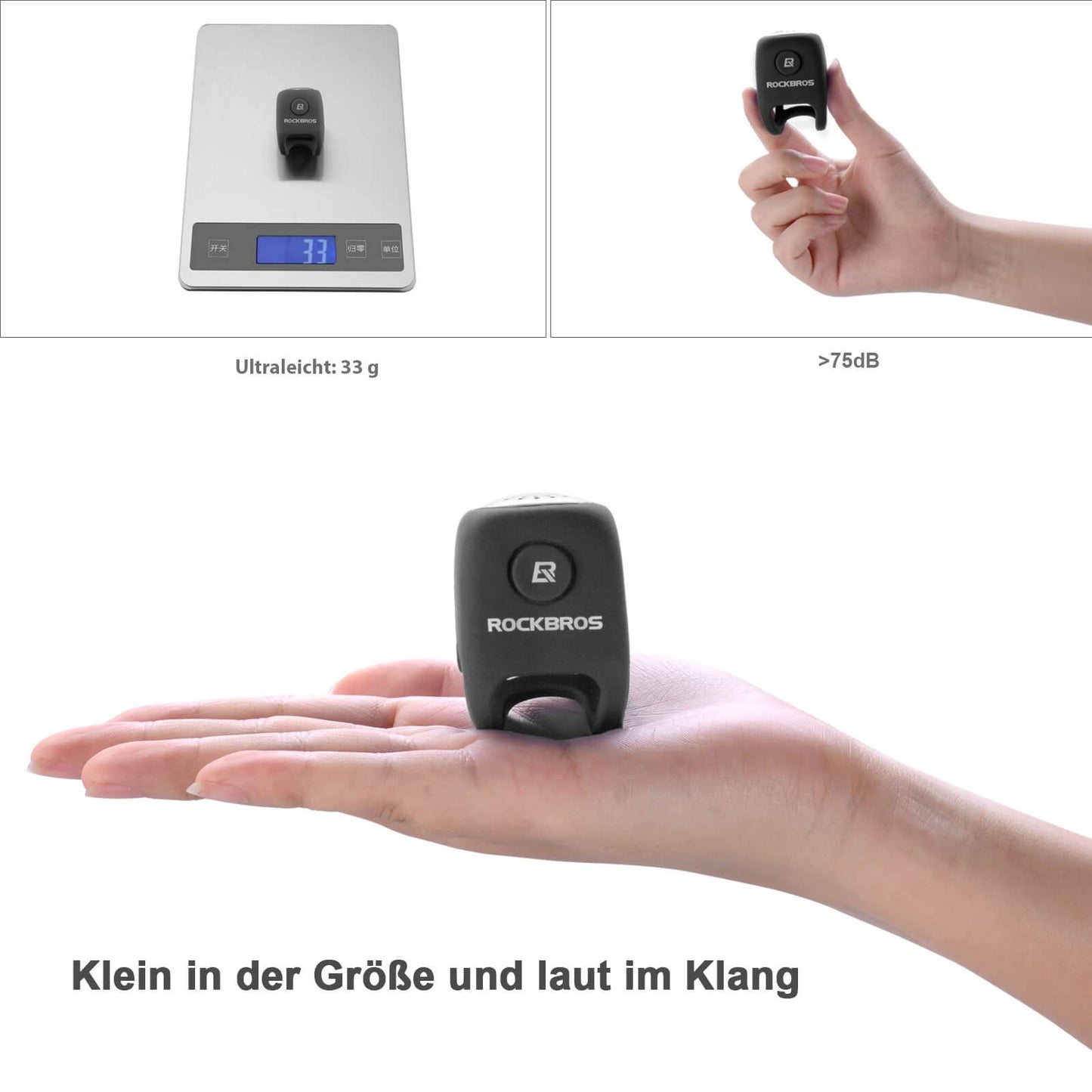 Fahrradklingel Elektronisch Glocke IPX4 Wasserdicht ROCKBROS