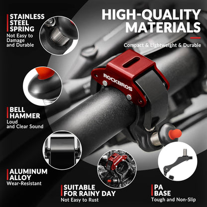 Fahrradklingel Glocke 100dB Laut Innovativ Mini Fahrrad Klingel ROCKBROS