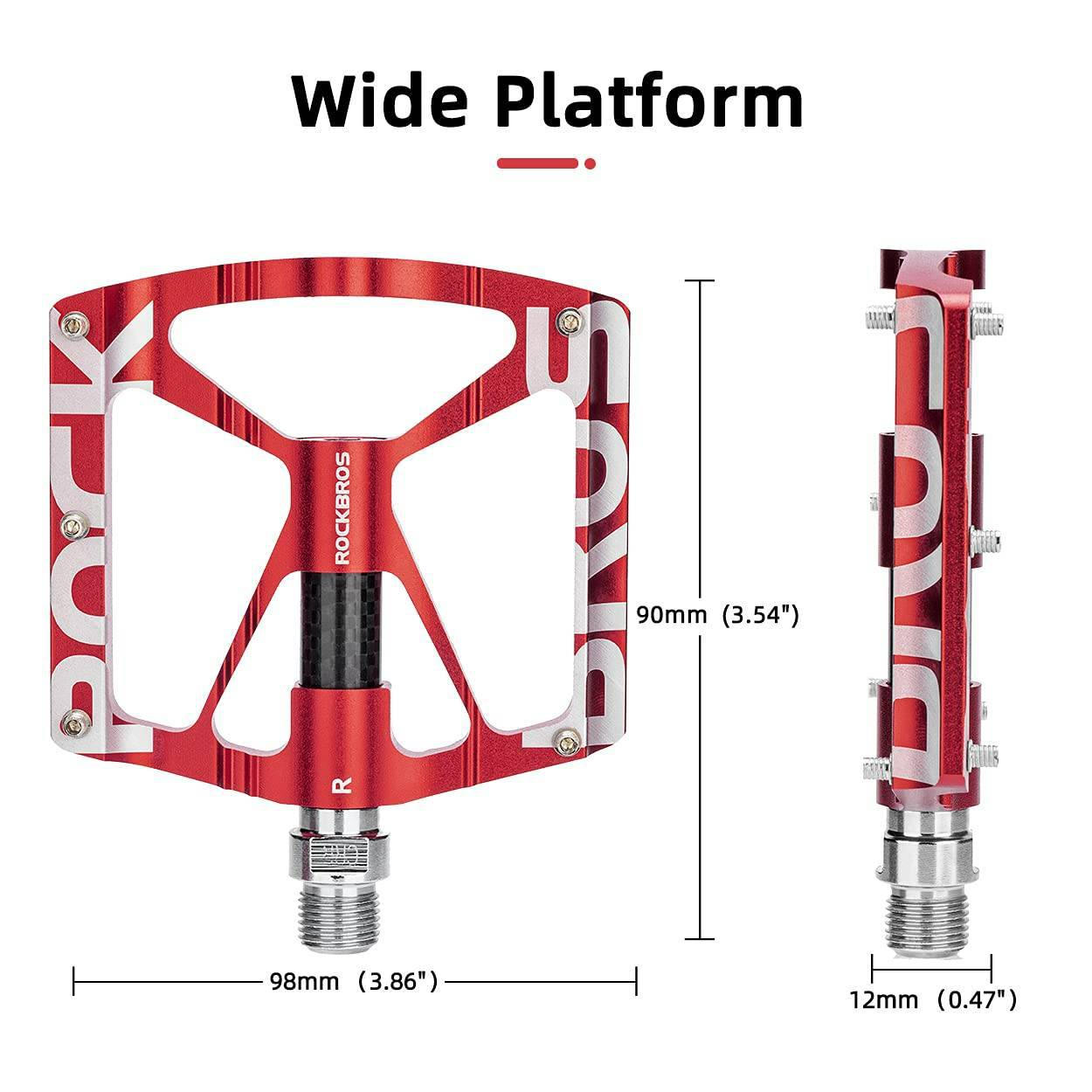 Fahrradpedale 9/16 Zoll Alu MTB Pedale mit Abgedichtete Lager ROCKBROS