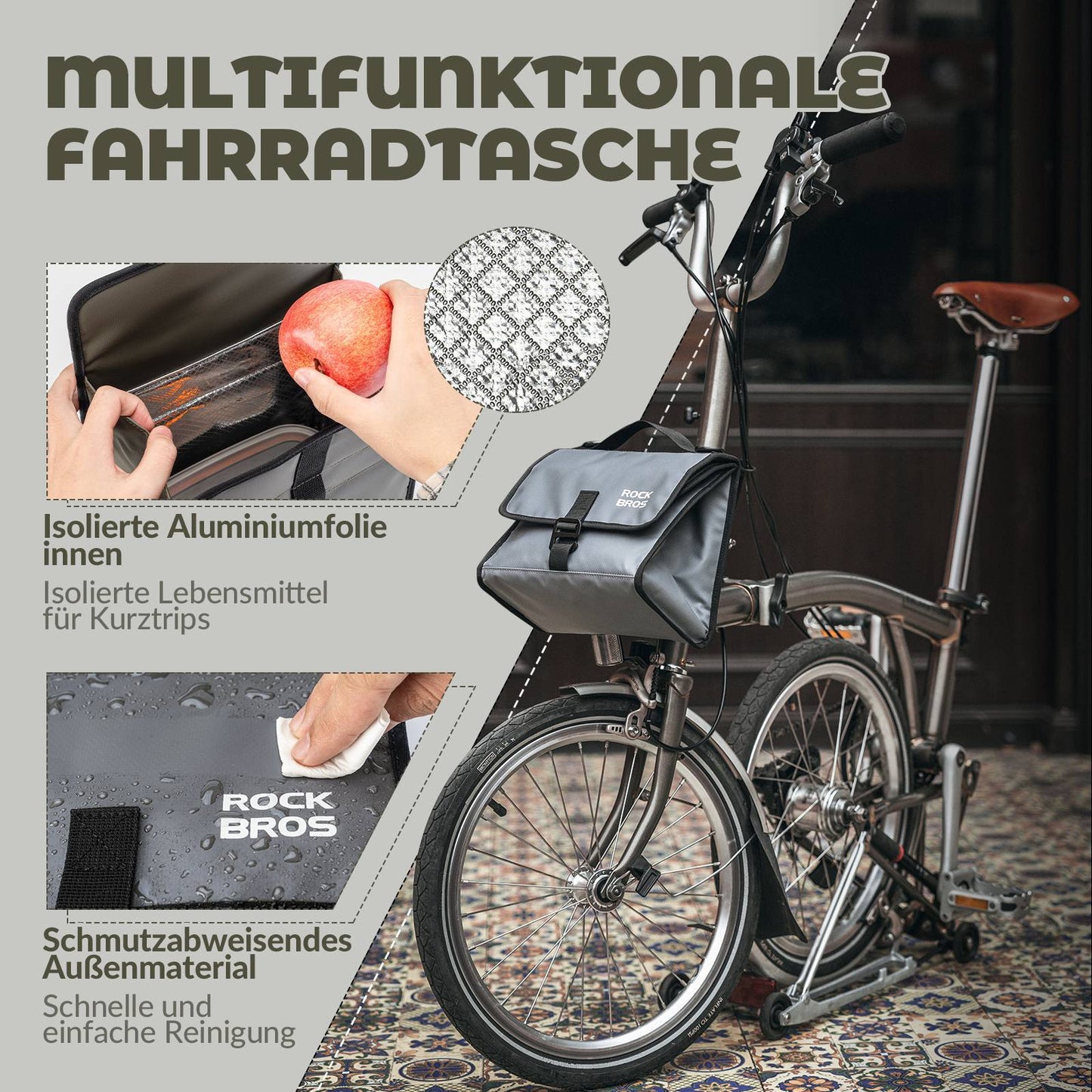 Fahrradtasche Lenkertasche Fronttasche mit Schultergurt ROCKBROS