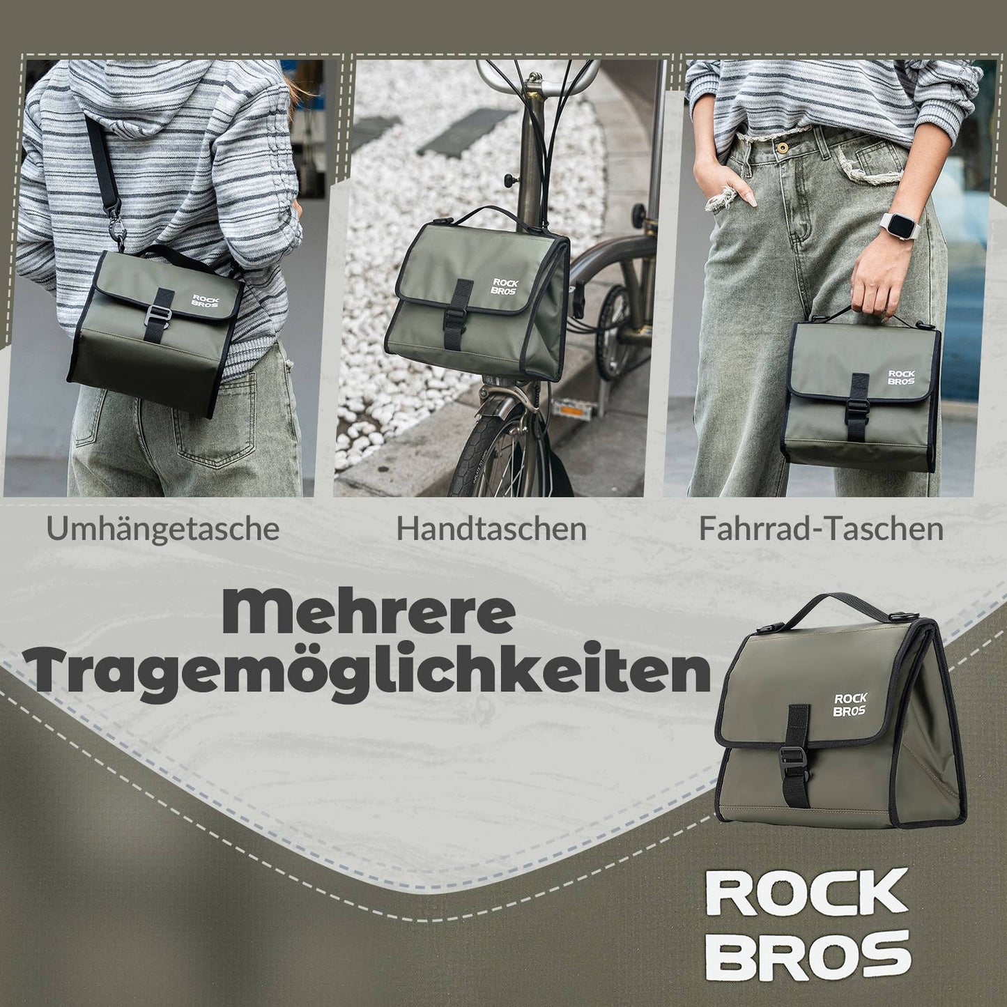 Fahrradtasche Lenkertasche Fronttasche mit Schultergurt ROCKBROS