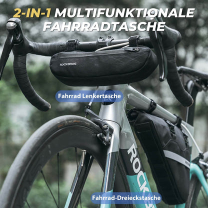 Fahrradtasche Set 2-in-1 Abnehmbare Rahmentasche 1,3 L+0,7 L Schwarz ROCKBROS