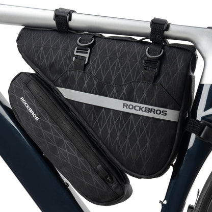 Fahrradtasche Set 2-in-1 Abnehmbare Rahmentasche 1,3 L+0,7 L Schwarz ROCKBROS