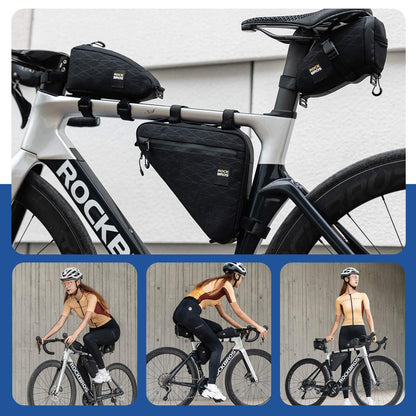 Fahrradtasche Set Rahmentasche*2+Satteltasche*1 mit Verstellbarer Schultergurt 1,2L ROCKBROS