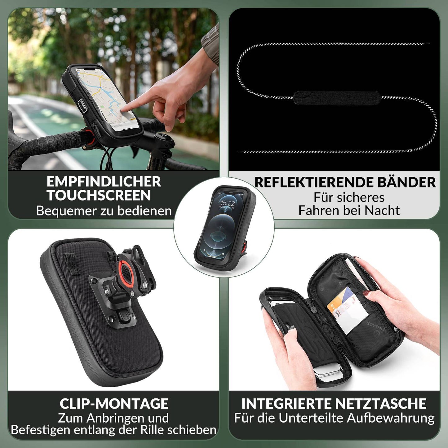 wasserdichte Fahrradtasche Handytasche Drehbar für Handy 4.7-6 Zoll ROCKBROS