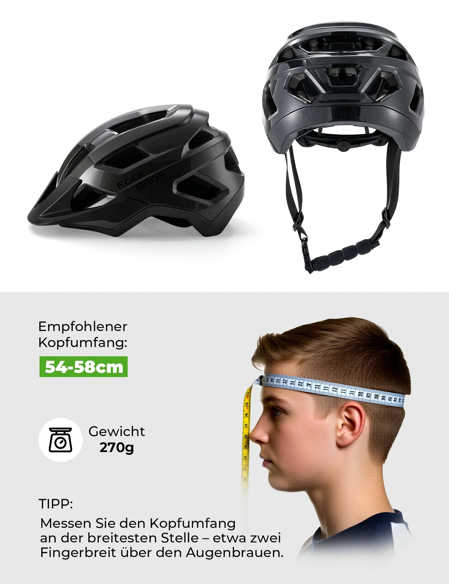 Kinder Fahrradhelm mit Abnehmenbarem Visie für MTB, BMX Downhill ROCKBROS
