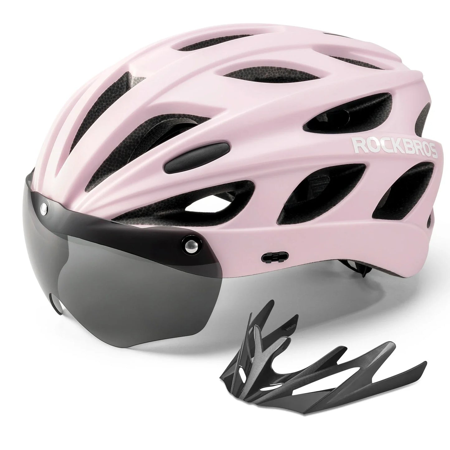 Kinder Fahrradhelm mit integrierter abnehmbarer Magnetbrillen & Visier ROCKBROS