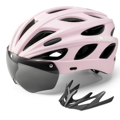 Kinder Fahrradhelm mit integrierter abnehmbarer Magnetbrillen & Visier ROCKBROS