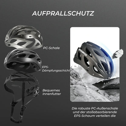 Kinder Fahrradhelm mit integrierter abnehmbarer Magnetbrillen & Visier ROCKBROS