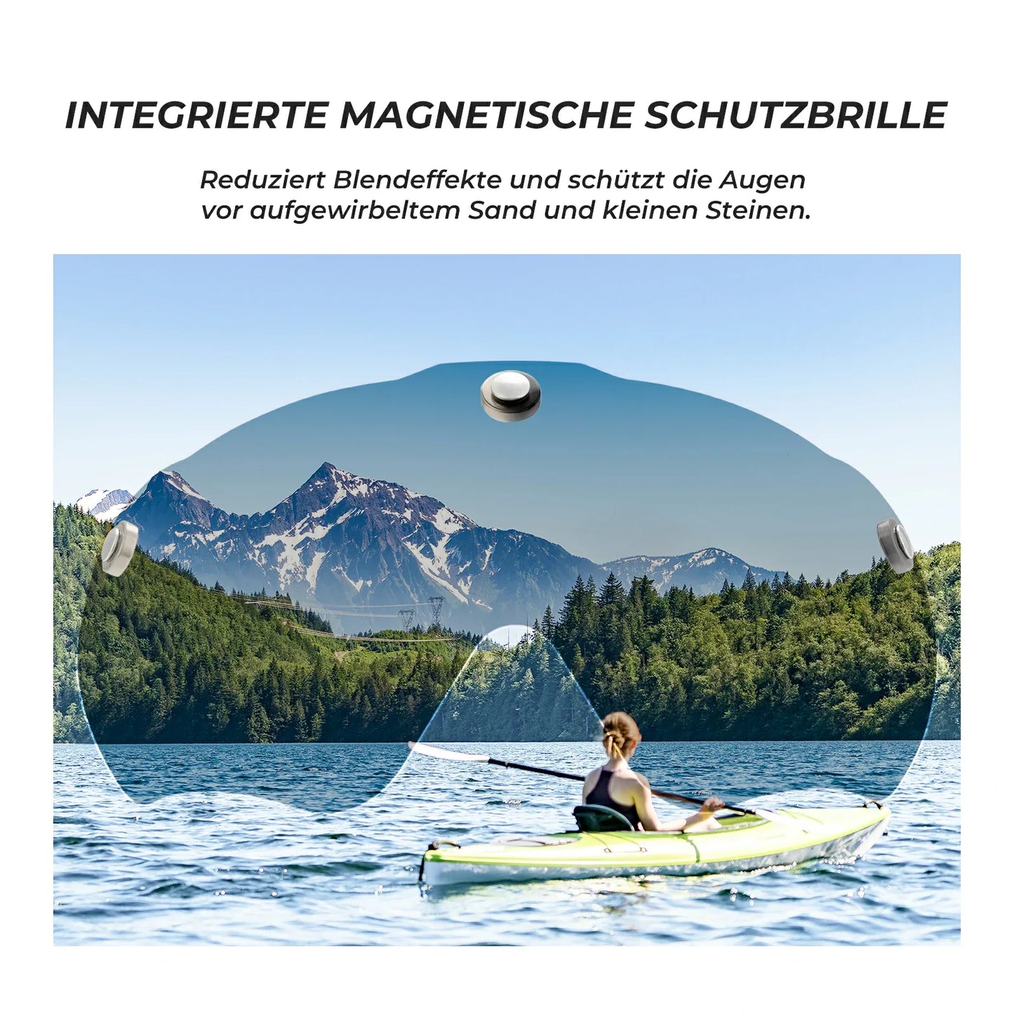 Kinder Fahrradhelm mit integrierter abnehmbarer Magnetbrillen & Visier ROCKBROS