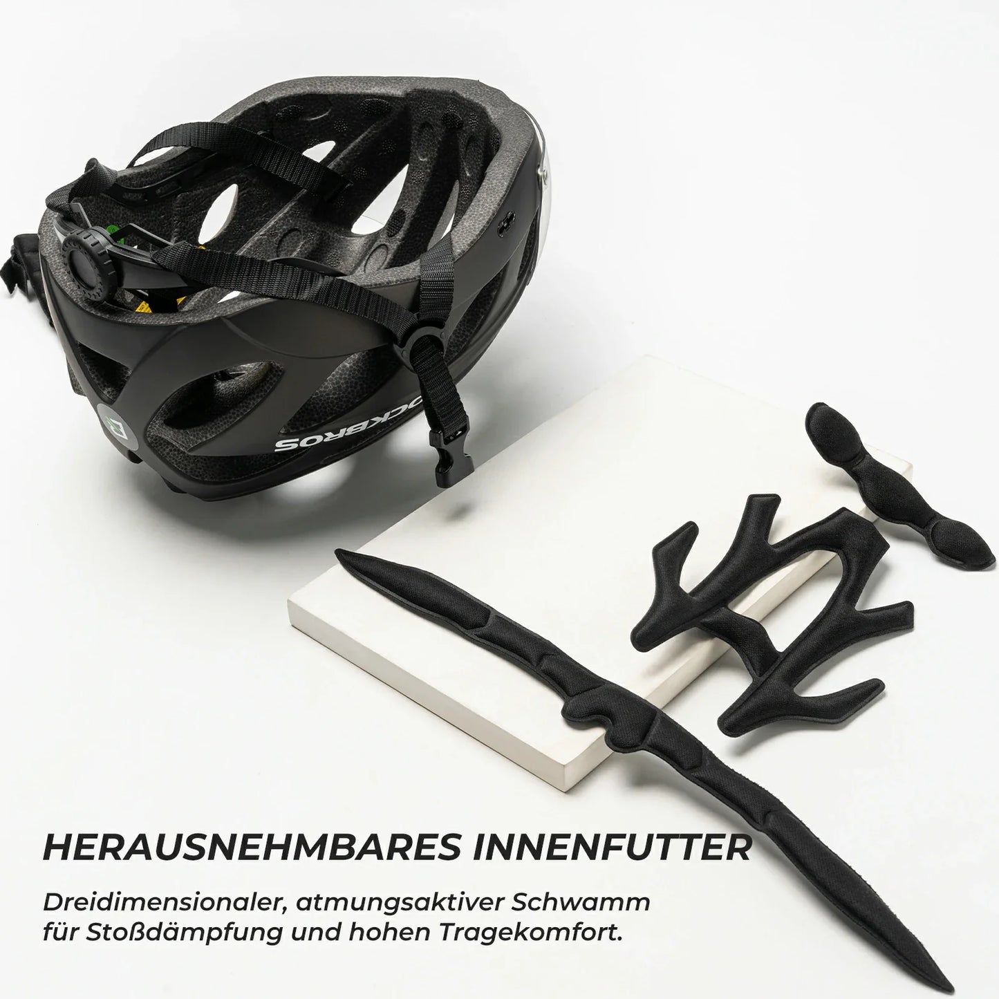 Kinder Fahrradhelm mit integrierter abnehmbarer Magnetbrillen & Visier ROCKBROS
