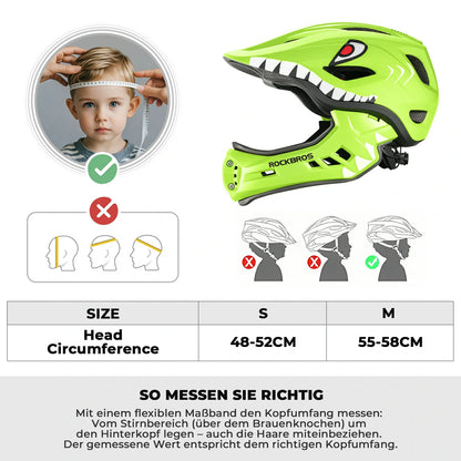 Kinderhelm Cartoon Integralhelm mit abnehmbarem Kinnschutz ROCKBROS