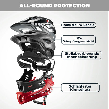 Kinderhelm Cartoon Integralhelm mit abnehmbarem Kinnschutz ROCKBROS