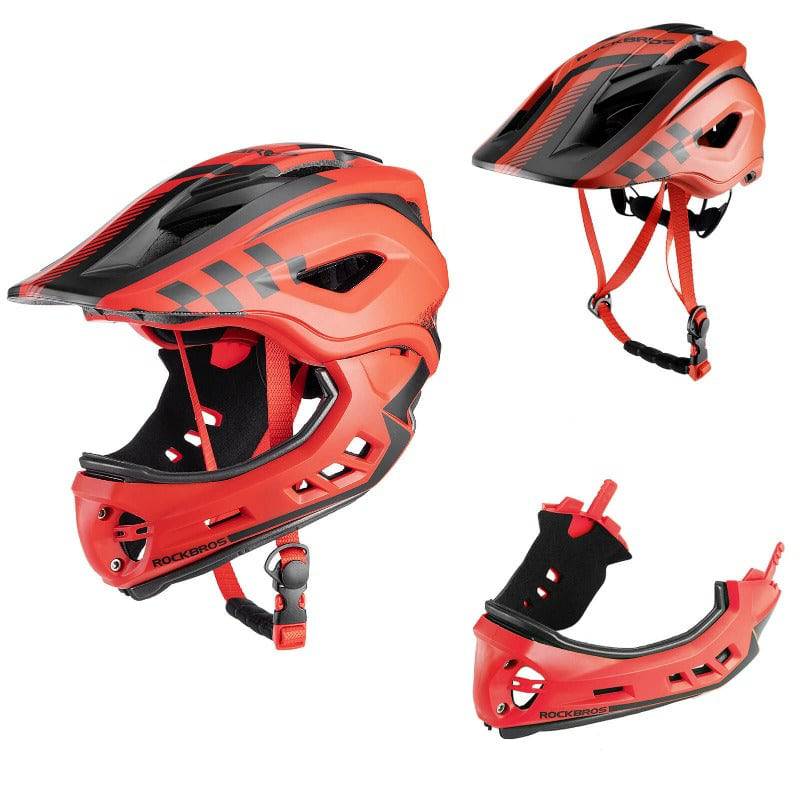 Kinderhelm Integralhelm mit Abnehmbare Kinnschutz für Jungen/Mädchen ROCKBROS