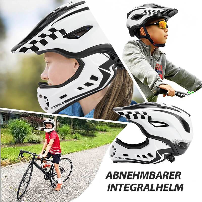 Kinderhelm Integralhelm mit Abnehmbare Kinnschutz für Jungen/Mädchen ROCKBROS
