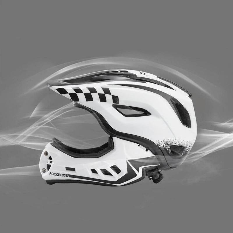 Kinderhelm Integralhelm mit Abnehmbare Kinnschutz für Jungen/Mädchen ROCKBROS