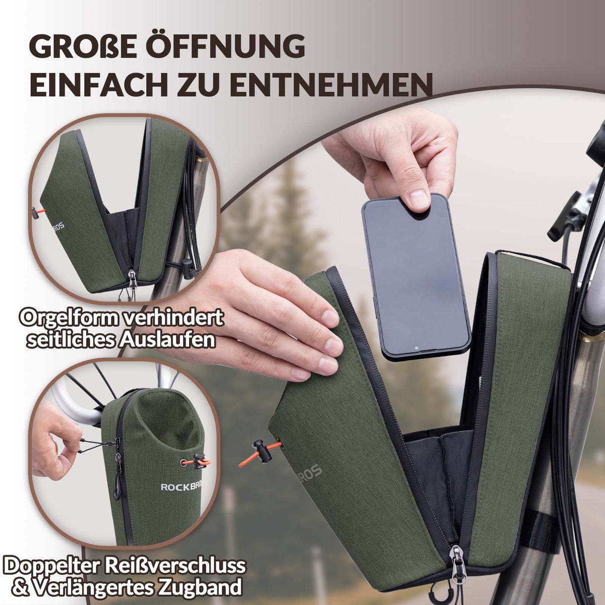 ROCKBROS Lenkertasche Flaschentasche Trinkflaschenhalter Multifunktionales Design