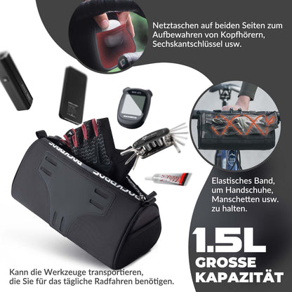 Lenkertasche Multifunktionale Fahrradlenkertasche mit Schultergurt 1,5L ROCKBROS