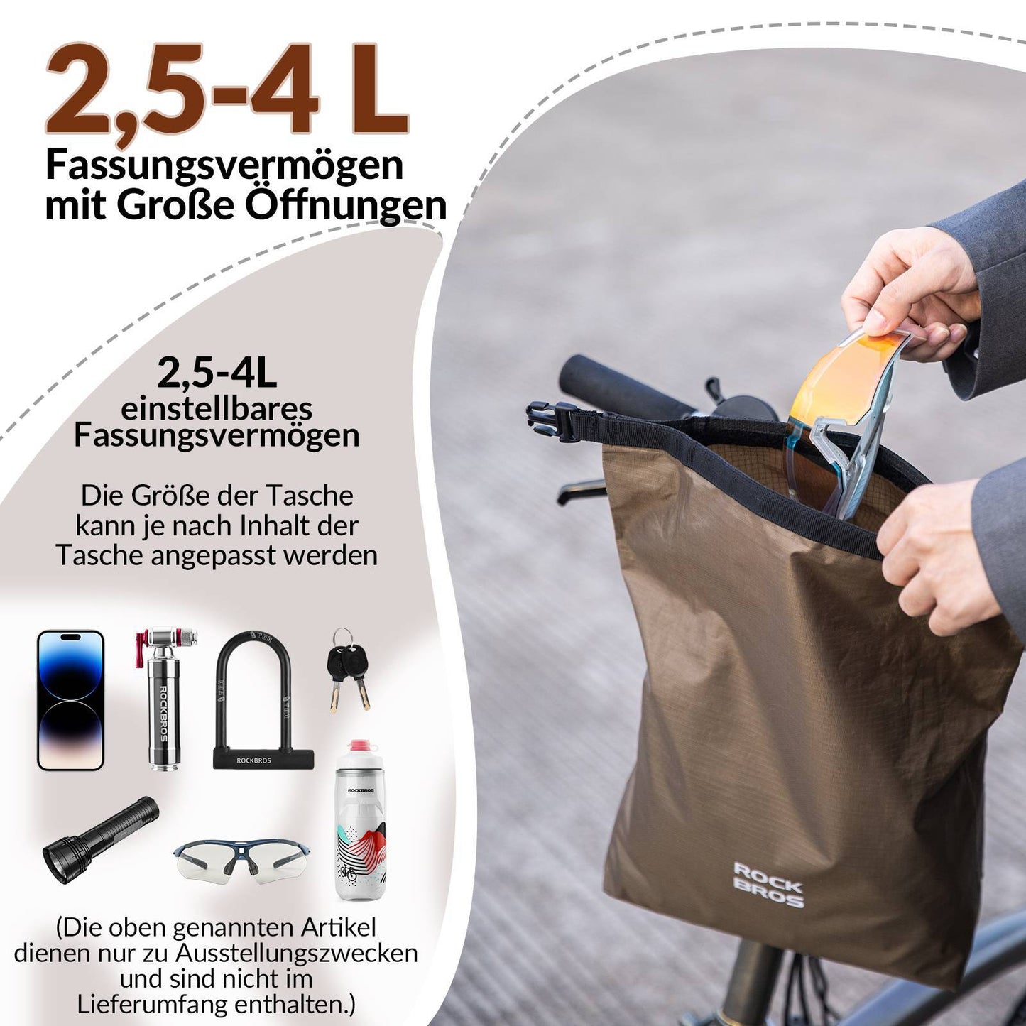 Lenkertasche Wasserdichte Fahrradkorb Fronttasche Einstellbar 2,5L-4L ROCKBROS