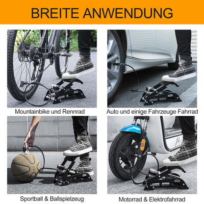 Luftpumpe Fußpumpe mit Doppelzylinder Manometer ROCKBROS