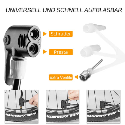 Luftpumpe Fußpumpe mit Doppelzylinder Manometer ROCKBROS