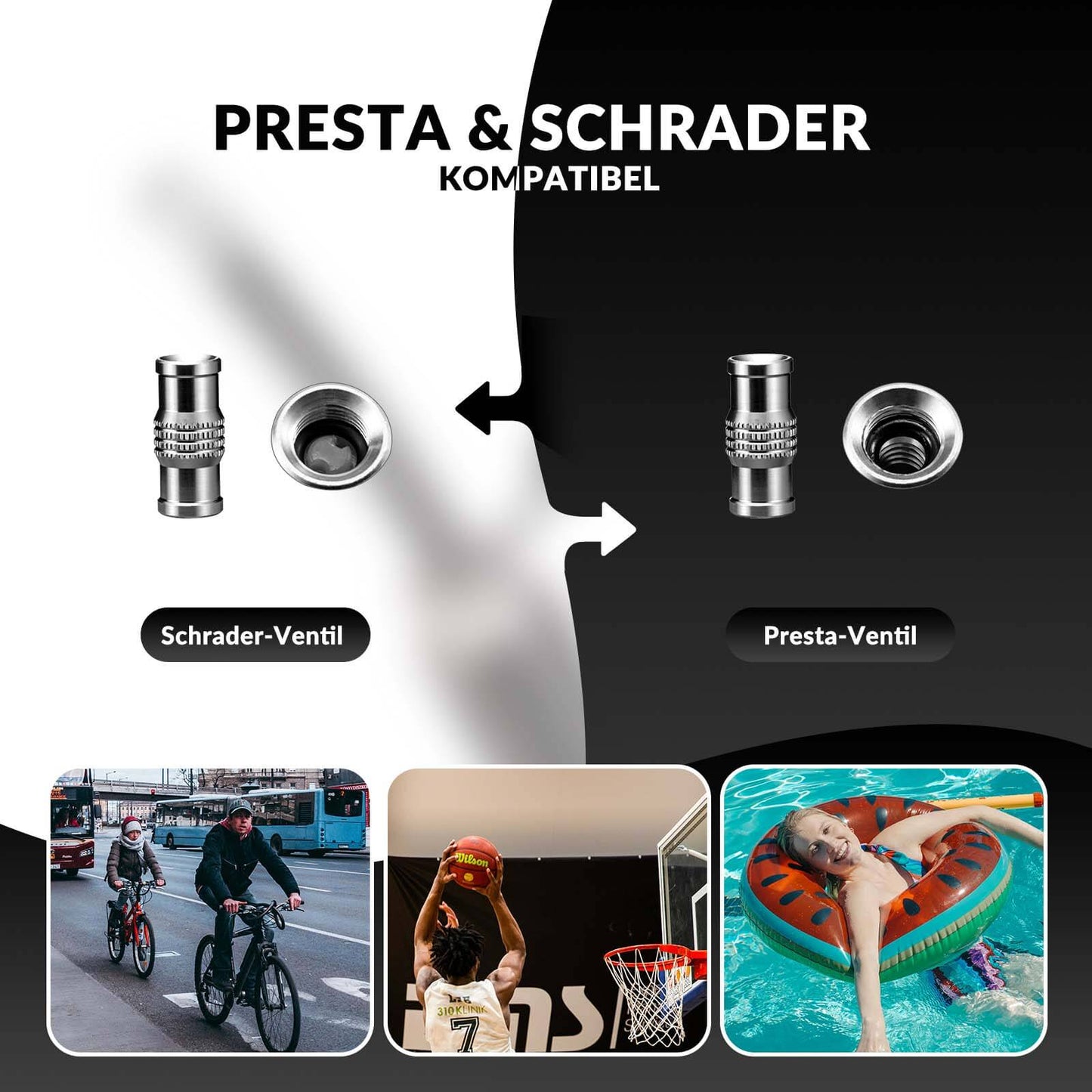 Luftpumpe Handpumpe Schrader & Presta Ventile aus Aluminium ROCKBROS