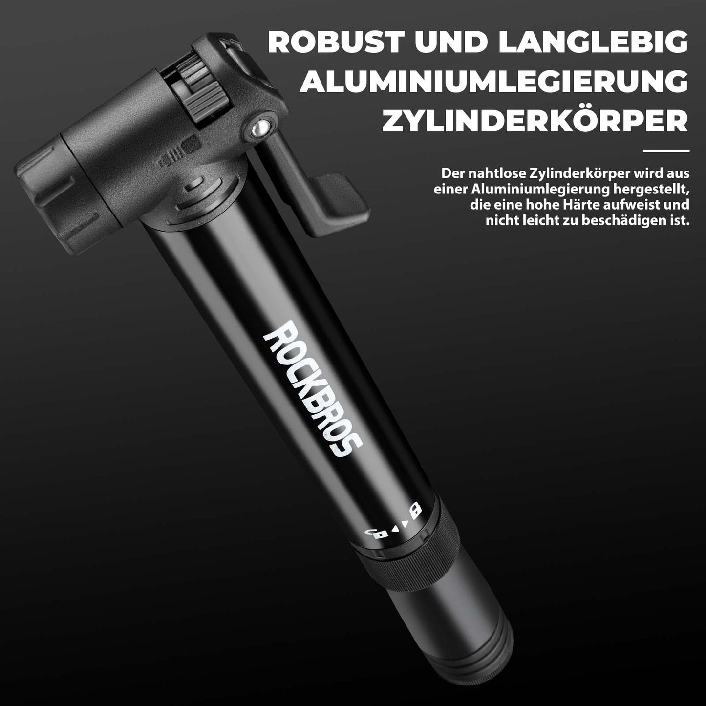 Mini Fahrrad Luftpumpe mit Ratschenschlüssel 80 PSI Aluminium ROCKBROS