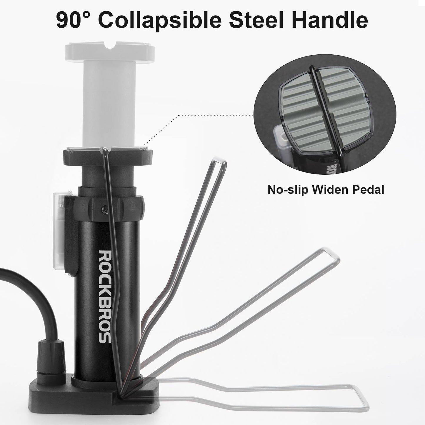 Mini Tragbare Luftpumpe Fußpumpen für alle Ventile SV/AV ROCKBROS