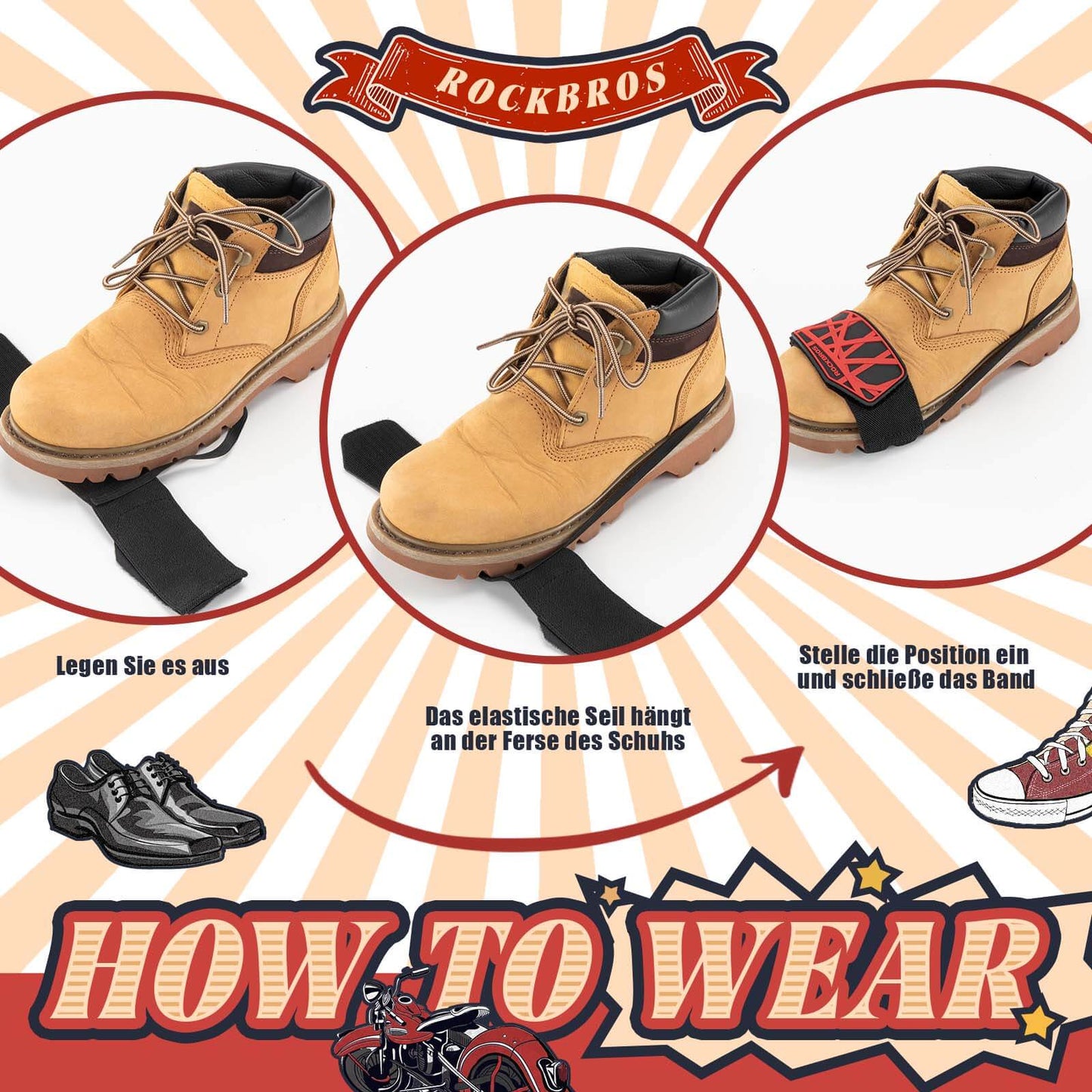 Motorrad Schaltpad Antiskid Schaltschutz Verstellbar Schuhschutz Motorrad Zubehör ROCKBROS