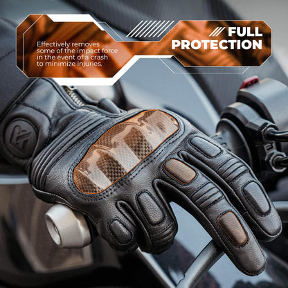 Motorradhandschuhe Touchscreen Leder Vollfinger Handschuhe Amtungsaktiv ROCKBROS