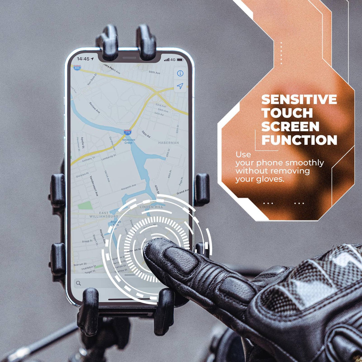 Motorradhandschuhe Touchscreen Leder Vollfinger Handschuhe Amtungsaktiv ROCKBROS