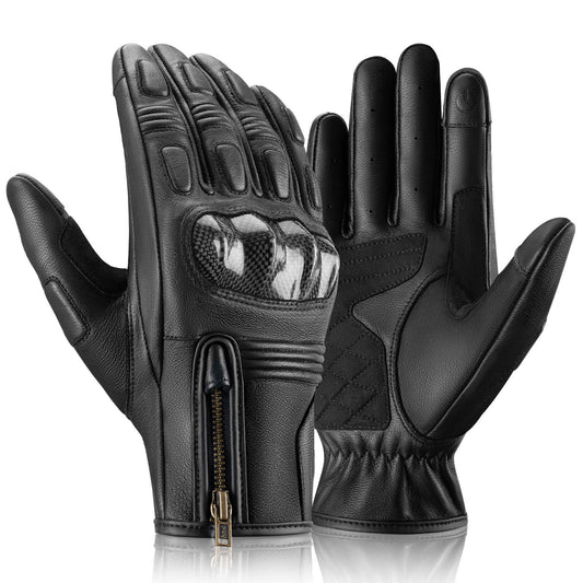 Motorradhandschuhe Touchscreen Leder Vollfinger Handschuhe Amtungsaktiv ROCKBROS