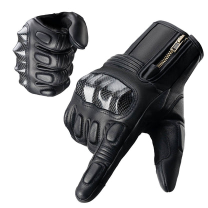 Motorradhandschuhe Touchscreen Leder Vollfinger Handschuhe Amtungsaktiv ROCKBROS