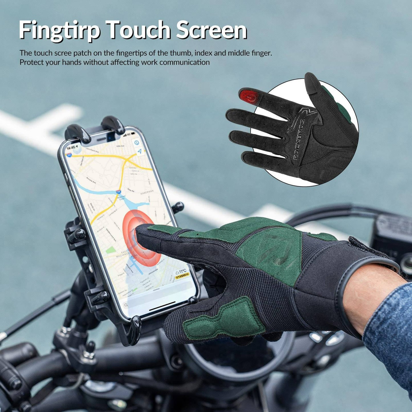 Motorradhandschuhe Winddichte Touchscreen Herren Handschuhe ROCKBROS