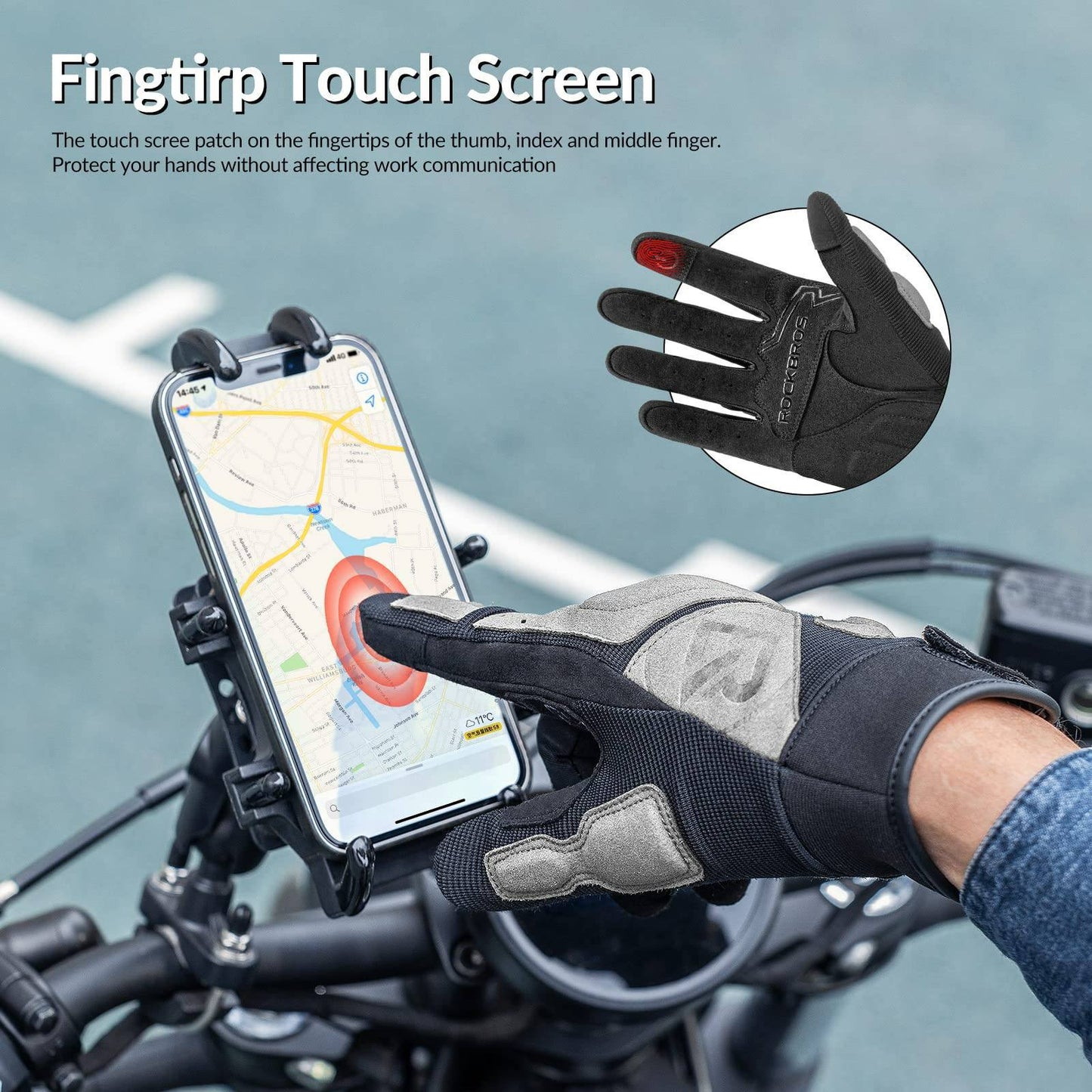 Motorradhandschuhe Winddichte Touchscreen Herren Handschuhe ROCKBROS