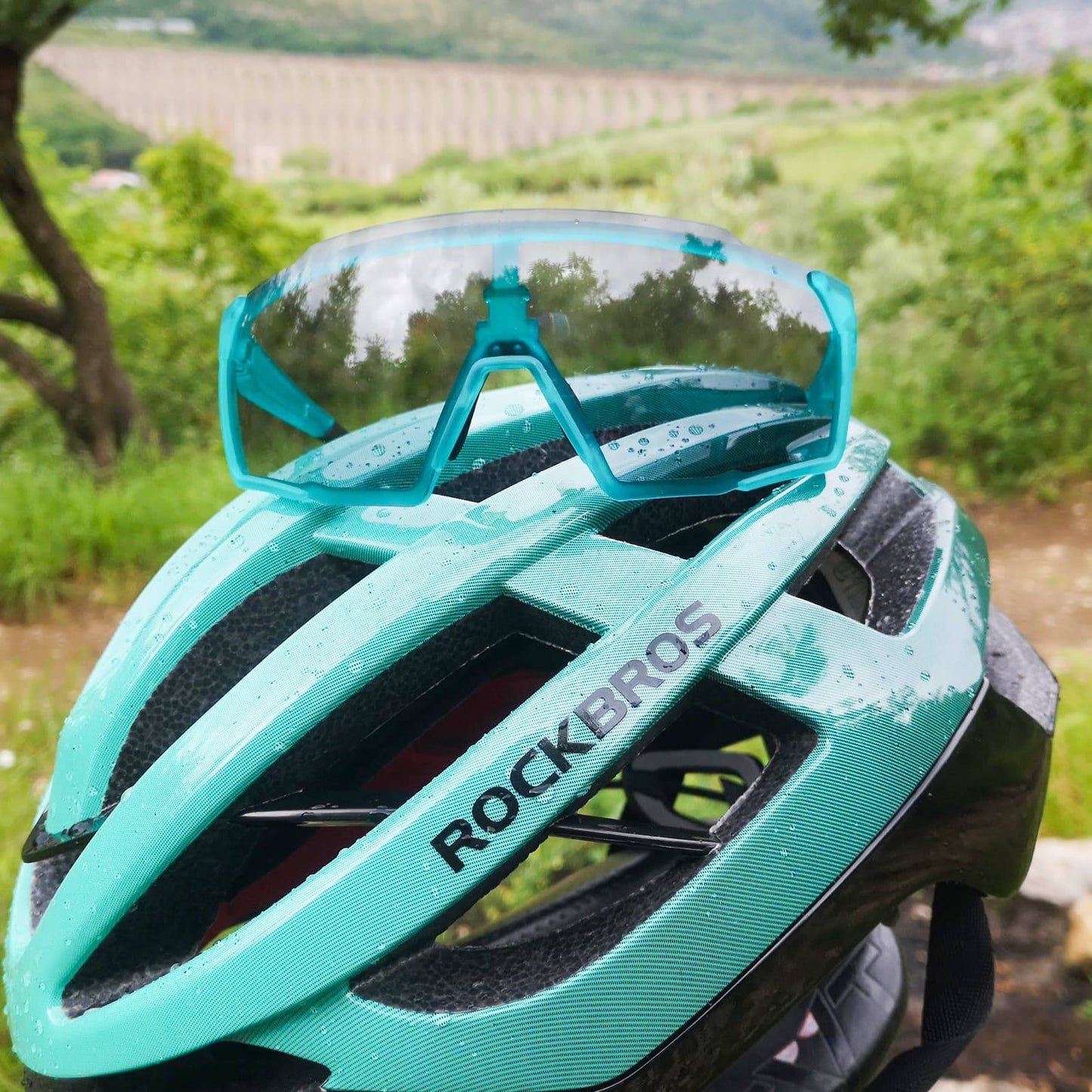 Photochrome Brille HD Fahrradbrille für Outdoor-Aktivitäten Blau ROCKBROS
