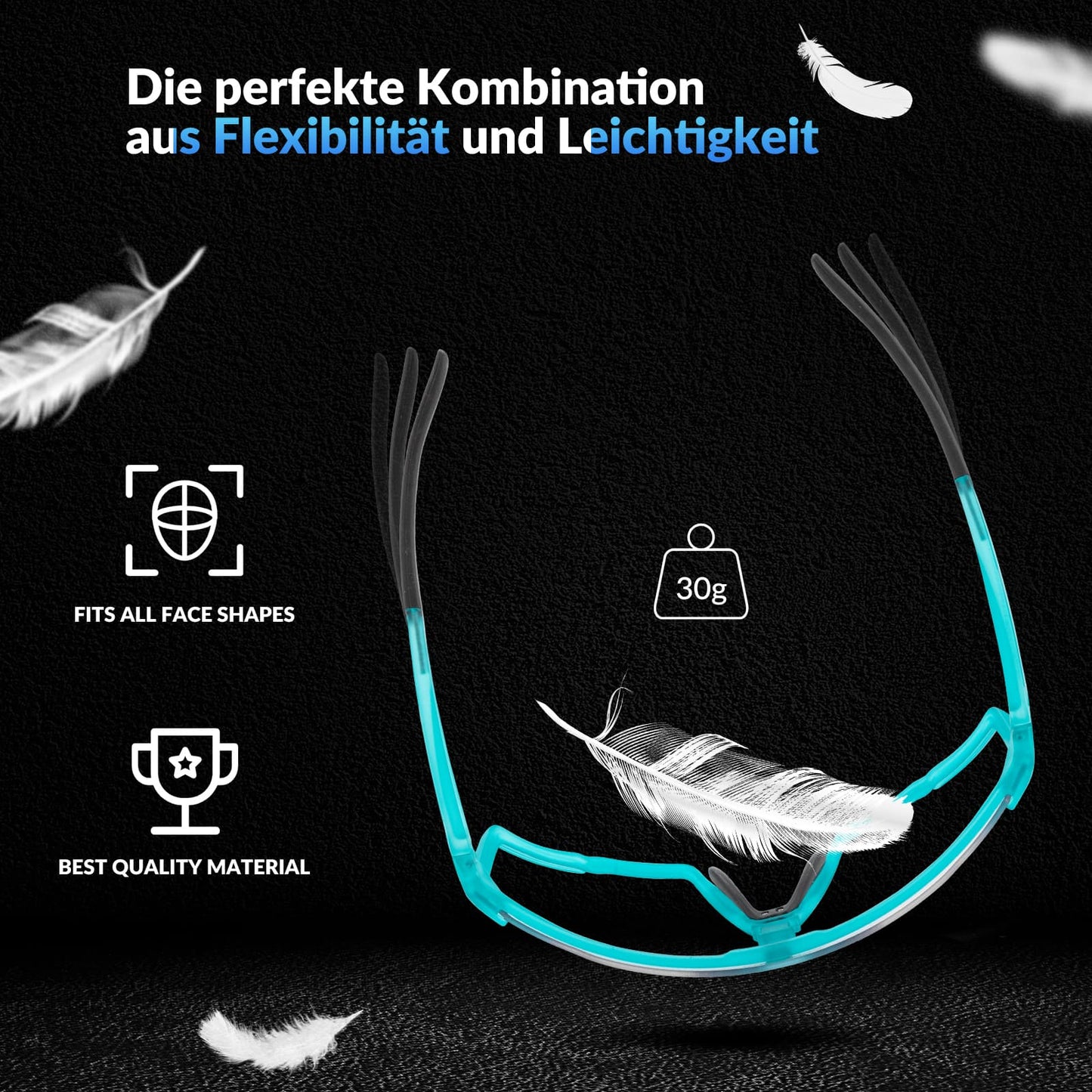 Photochrome Brille HD Fahrradbrille für Outdoor-Aktivitäten Blau ROCKBROS