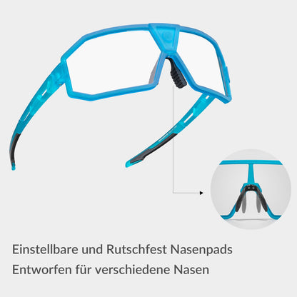 Photochrome Sonnenbrille UV400-Schutz Fahrradbrille Unisex Blau ROCKBROS
