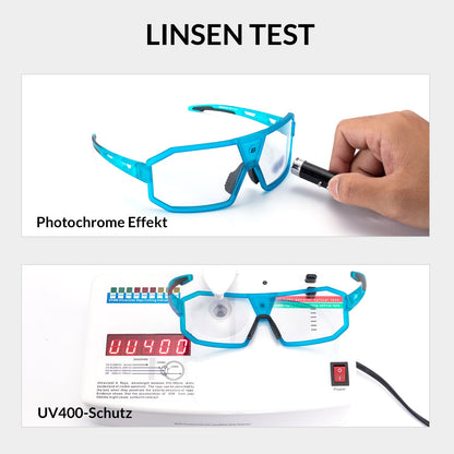 Photochrome Sonnenbrille UV400-Schutz Fahrradbrille Unisex Blau ROCKBROS