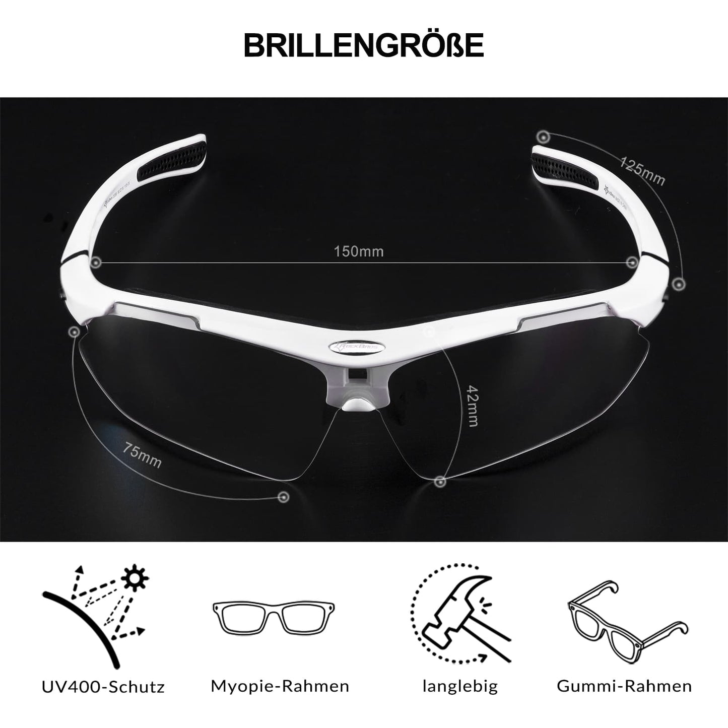 Photochromic Sportbrillen Mit Austauschbarem Elastischem Stirnband ROCKBROS