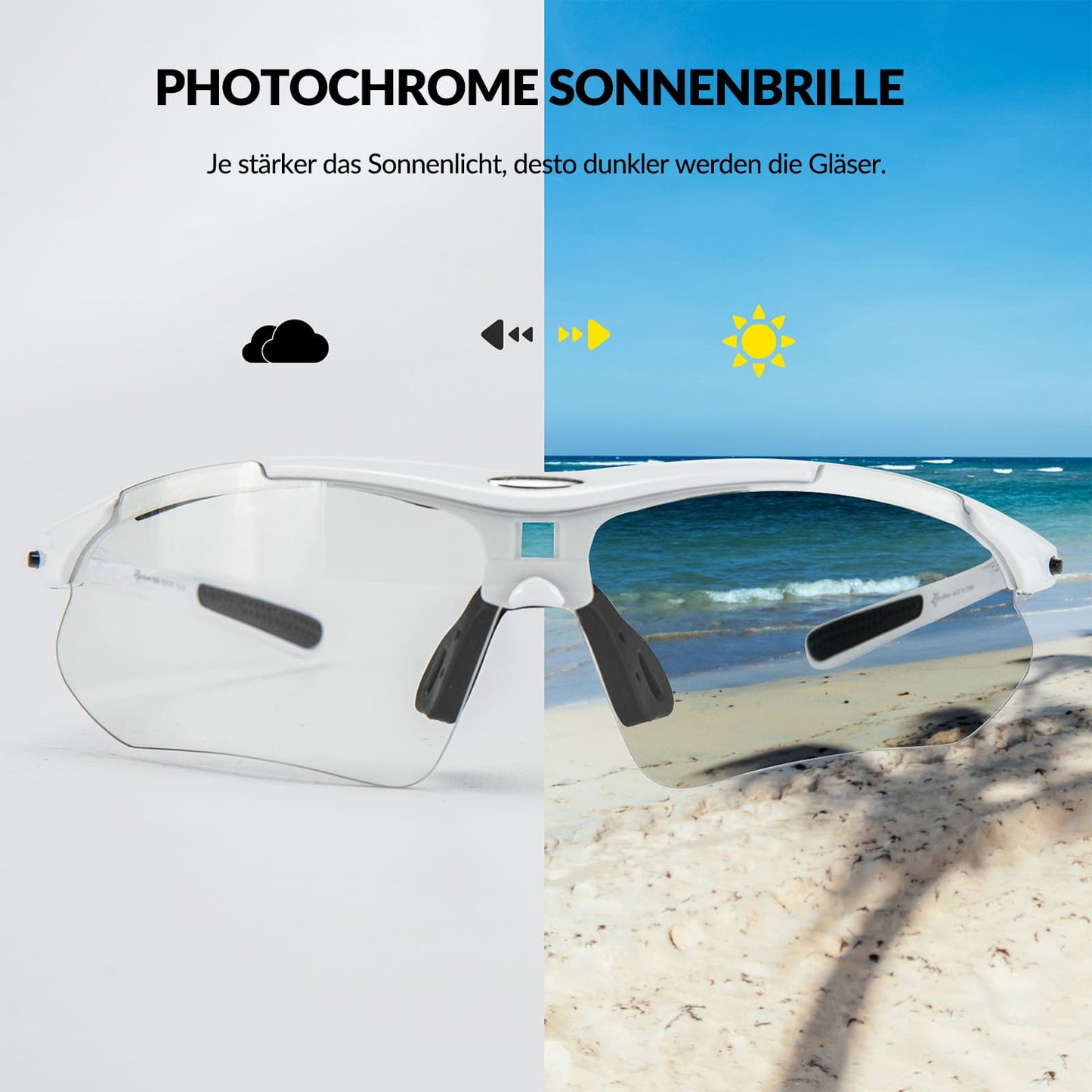 Photochromic Sportbrillen Mit Austauschbarem Elastischem Stirnband ROCKBROS