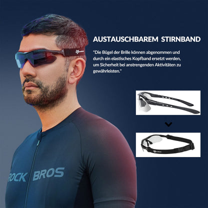Photochromic Sportbrillen Mit Austauschbarem Elastischem Stirnband ROCKBROS