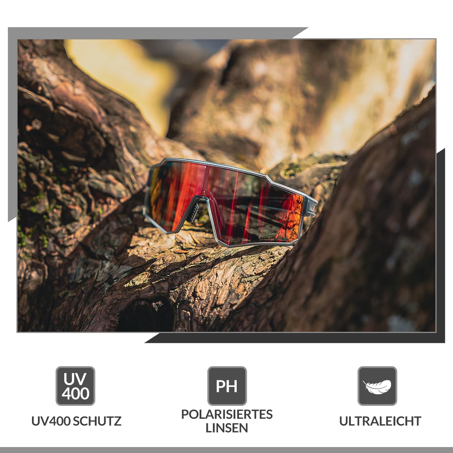 Polarisiert Fahrradbrille Sport Sonnenbrille für Outdoorsport ROCKBROS