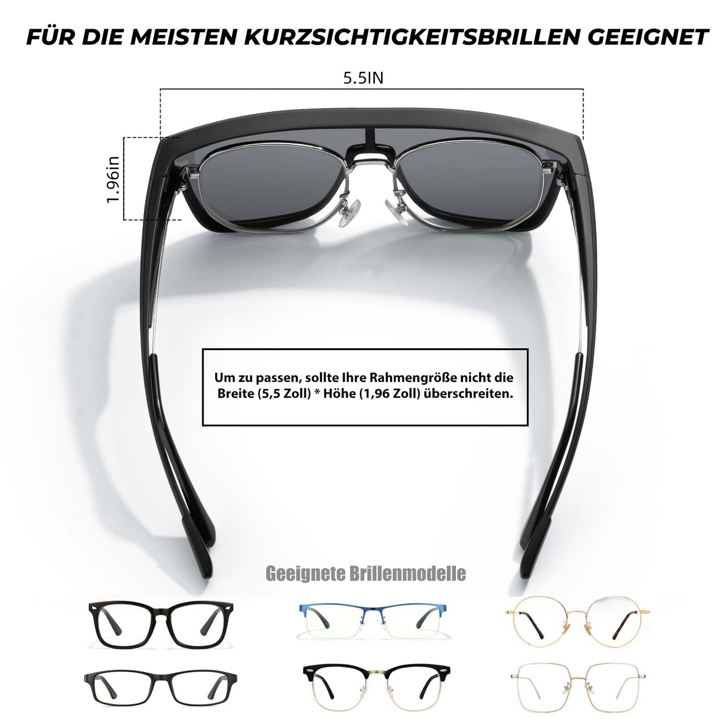 Polarisierte Fahrradbrille Kurzsichtbrille Überbrille Unisex Sportbrille ROCKBROS