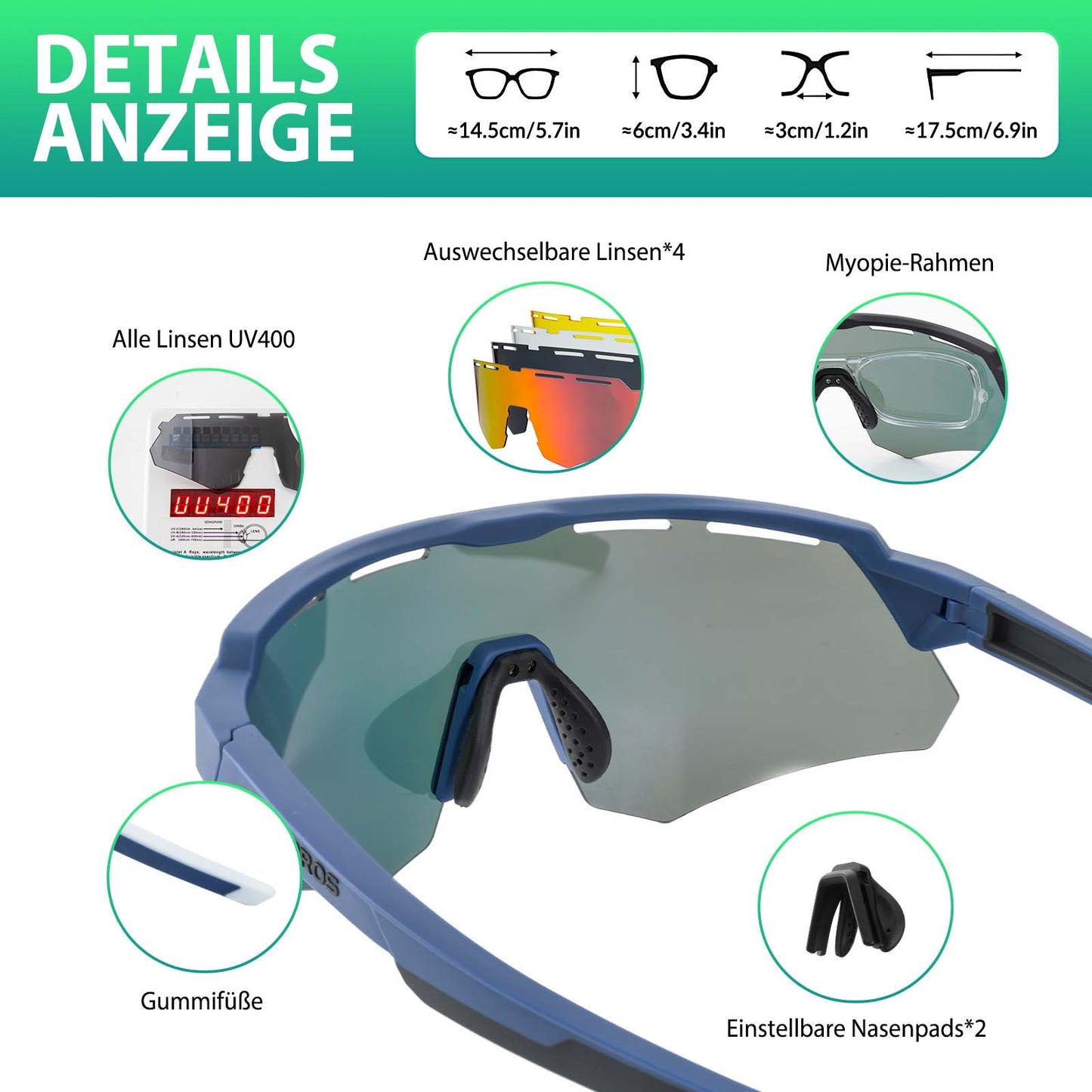 Polarisierte Fahrradbrille mit 4 Wechselgläser ROCKBROS