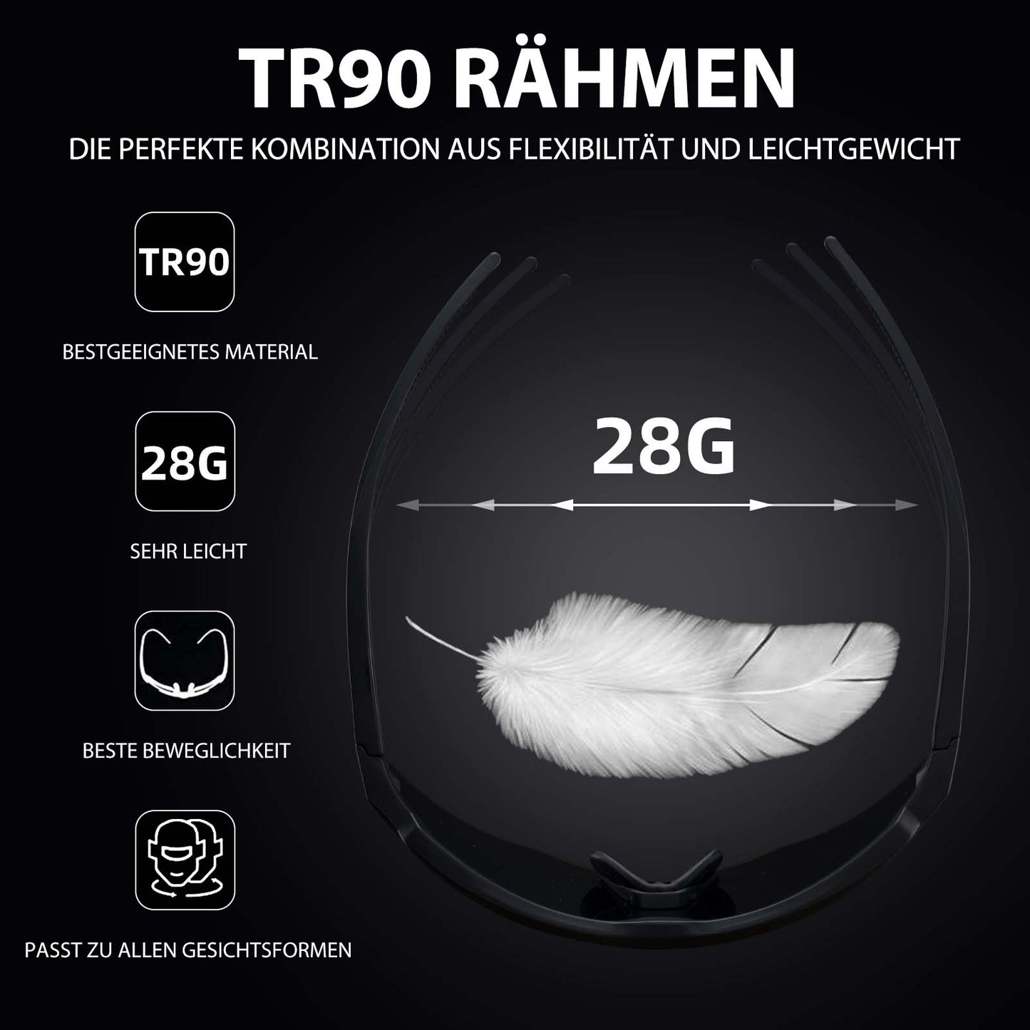 Polarisierte Fahrradbrille mit 4 Wechselgläser ROCKBROS